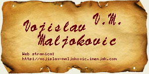 Vojislav Maljoković vizit kartica